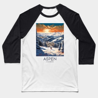 A Pop Art Travel Print of Aspen - Colorado - US Baseball T-Shirt